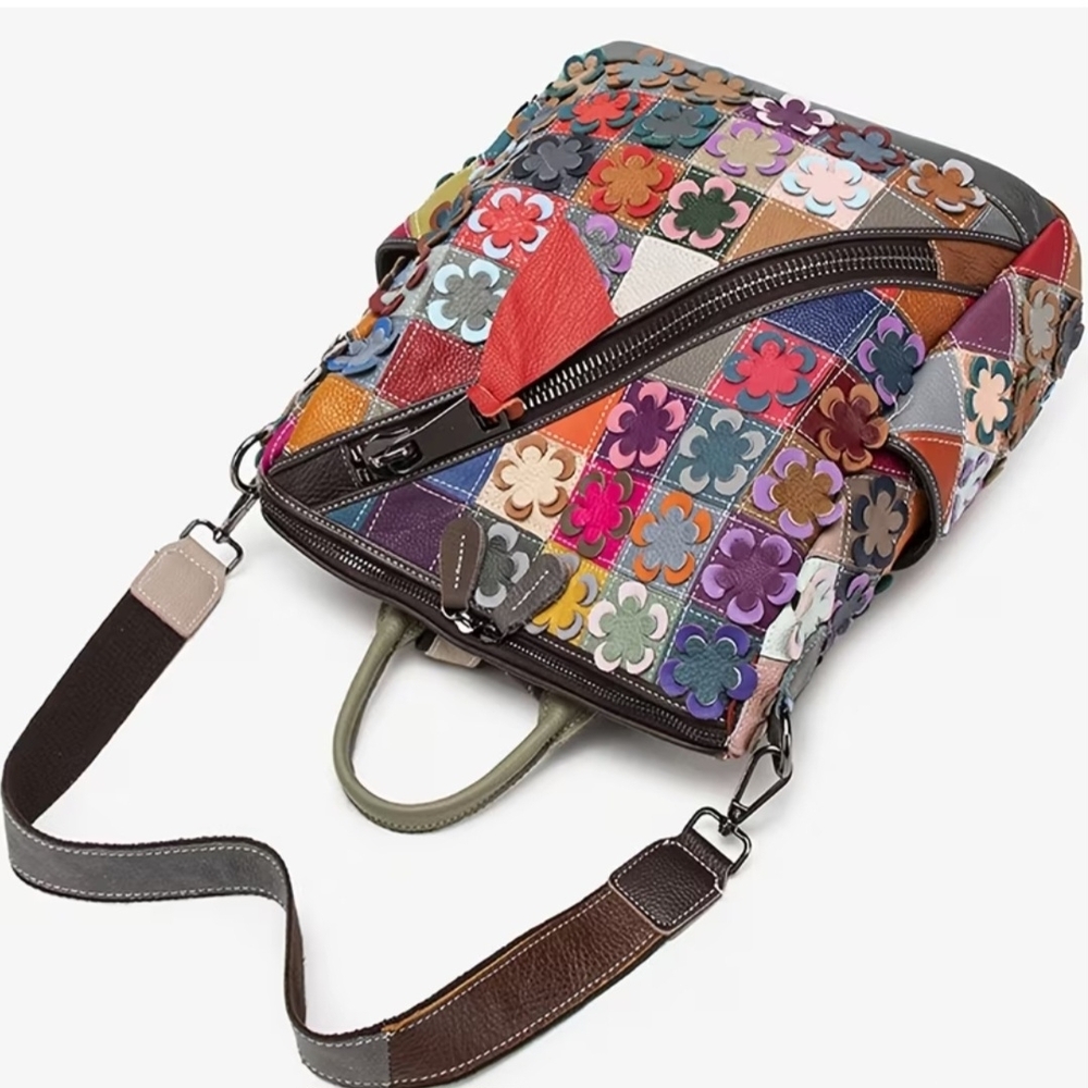 Floral Patchwork Women's Backpack NWT - image 3